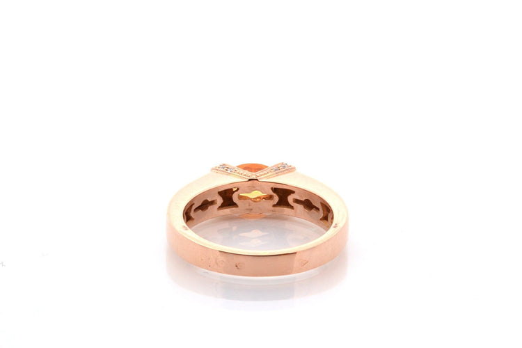 Bague 55 Bague vintage saphir orange et diamants en or 18k 58 Facettes 27347