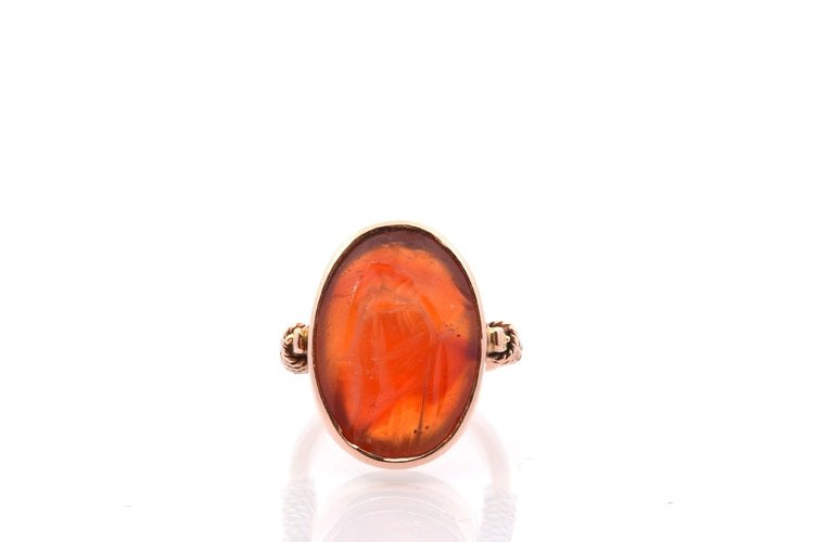 Bague 48 Bague antique à intaille en or 18k et cornaline 58 Facettes 26957