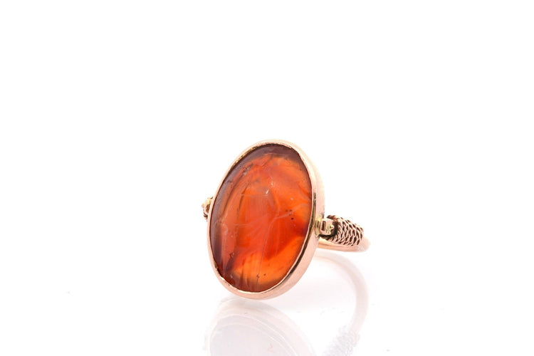 Bague 48 Bague antique à intaille en or 18k et cornaline 58 Facettes 26957