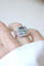 Bague 58 Bague Art Déco octogonale en or blanc 18k, aigue-marine et diamants 58 Facettes