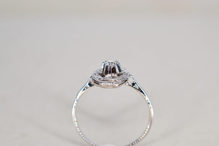 Bague 50 Bague Art Déco - Bague en or blanc 18 carats et diamant 58 Facettes 3766