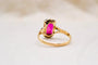Bague 52 Bague Art déco pierre rouge en or jaune et or blanc 58 Facettes 3886