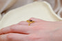 Bague 55 Bague Art Nouveau navette en or jaune 18 carats grenat et diamants 58 Facettes 3810
