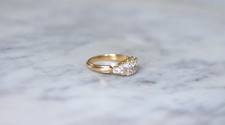 Bague 57 Bague bandeau jarretière en or jaune 18k et diamants 58 Facettes