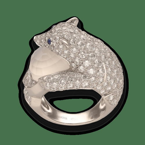 Bague 52 Bague Boucheron Animaux Nanook lOurs en or gris 18K - 5,04 cts de diamants - 2021 58 Facettes FB09646