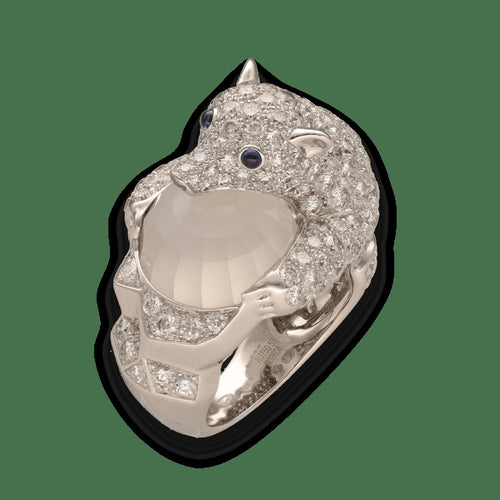Bague 52 Bague Boucheron Animaux Nanook lOurs en or gris 18K - 5,04 cts de diamants - 2021 58 Facettes FB09646