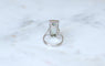 Bague 58 Bague cocktail aigue-marine rectangulaire 8,00 cts en or blanc 18k 58 Facettes