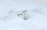 Bague 58 Bague cocktail aigue-marine rectangulaire 8,00 cts en or blanc 18k 58 Facettes