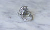 Bague 56 Bague cocktail en or blanc 18k et aigue-marine, entourage diamants 58 Facettes