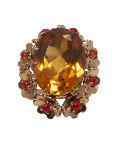 Bague 52 Fastueuse - Bague cocktail en or rose 18K citrine et corail 58 Facettes BO230188/FASTUEUSE