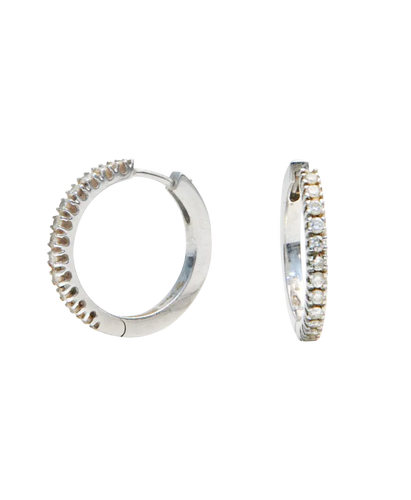 Boucles d'oreilles Créoles - Boucles d'oreilles en or blanc 18K et diamants 58 Facettes BO220436/CREOLESDIAMANTS/PHOTO