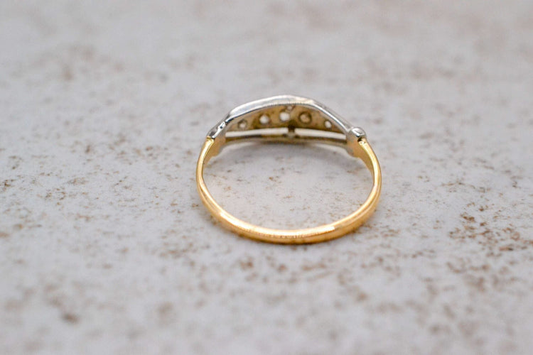 Bague 52 Bague jonc demi-alliance en or jaune et or blanc 18 carats et diamants 58 Facettes 3802