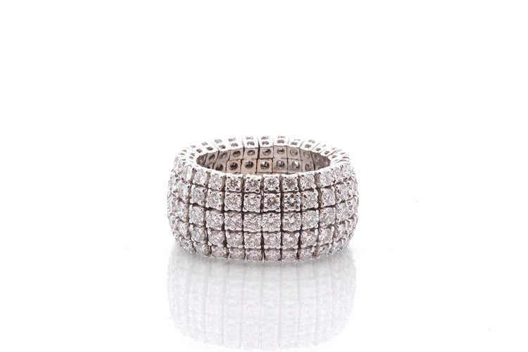 Bague 55 Bague en or blanc 18k sertie de diamants 58 Facettes 26760dv