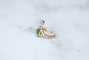 Bague 54 Bague de fiançailles aigrette en or jaune 18kt et platine, émeraude et diamants 58 Facettes