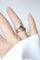 Bague 54 Bague de fiançailles aigrette en or jaune 18kt et platine, émeraude et diamants 58 Facettes
