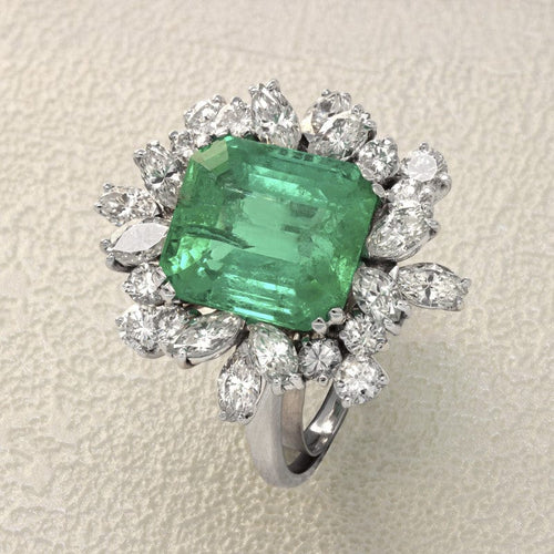 Bague Bague Emeraude Colombie et Diamants 58 Facettes OC-61300090