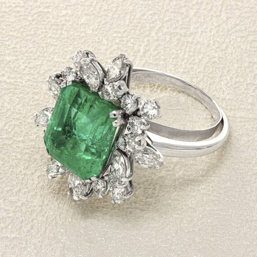 Bague Bague Emeraude Colombie et Diamants 58 Facettes OC-61300090