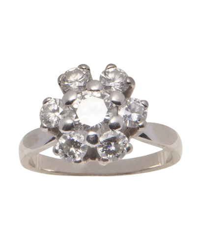 Bague 50 FASTE - Bague marguerite en or blanc 18K et diamants 58 Facettes BO220704/FASTE