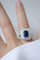 Bague 52 Bague hexagonale Art Déco en platine, saphir bleu et diamants 58 Facettes