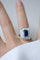 Bague 52 Bague hexagonale Art Déco en platine, saphir bleu et diamants 58 Facettes