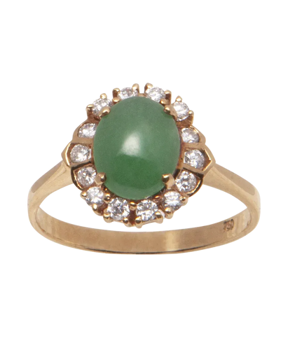 Bague 55 Charme d'Asie - Bague marguerite en or jaune 18K, jade et diamants 58 Facettes BO220948/CHARMEDASIE