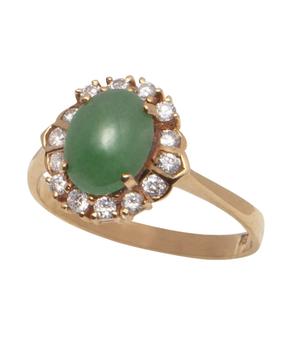 Bague 55 Charme d'Asie - Bague marguerite en or jaune 18K, jade et diamants 58 Facettes BO220948/CHARMEDASIE
