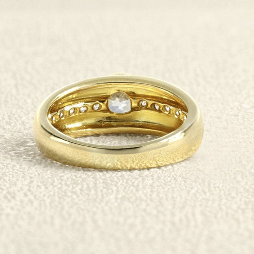Bague 51 Bague jonc bombée en or jaune 750 et diamants 58 Facettes OC-61E00511