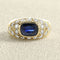 Bague 50 Bague jonc dôme en or jaune 750 avec saphir coussin et diamants 58 Facettes OC-61100174