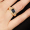 Bague 50 Bague jonc dôme en or jaune 750 avec saphir coussin et diamants 58 Facettes OC-61100174
