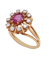 Bague 52 Marguerite Saphir Rose - Bague marguerite en or jaune 18K saphir et diamants 58 Facettes BO220265/MargueriteSaphirRose
