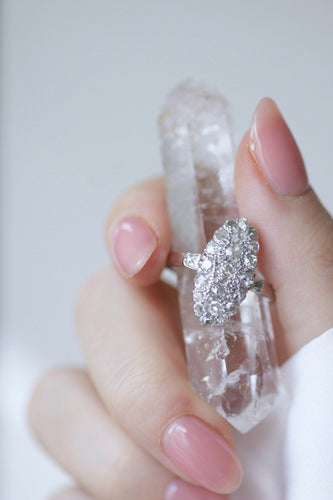 Bague 62 Bague marquise ancienne pavée de diamants en or 18k 58 Facettes