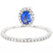 Bague 51 Bague en or blanc 18 carats avec saphir bleu et diamants 58 Facettes 61100040