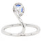 Bague 51 Bague en or blanc 18 carats avec saphir bleu et diamants 58 Facettes 61100040