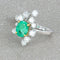 Bague 52 Bague en or gris 18 carats avec émeraude de Colombie et diamants 58 Facettes 61300065