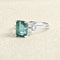 Bague 54 Bague en or gris 18 carats avec émeraude et diamants 58 Facettes 61300072