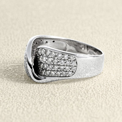 Bague 58 Bague en or gris 18 carats et diamants naturels 58 Facettes 61E00491