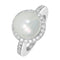 Bague 54 Bague en or gris 18 carats avec perle de culture et diamants 58 Facettes 61400032