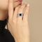 Bague 59 Bague en or gris avec saphir et diamants 58 Facettes 61100160