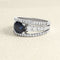 Bague 59 Bague en or gris avec saphir et diamants 58 Facettes 61100160