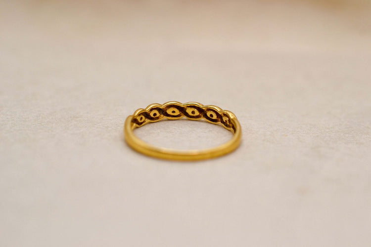 Bague 52.5 Bague anneau torsadé en or jaune 18 carats et diamants 58 Facettes 3891