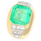 Bague 54 Bague en or jaune avec émeraude de Colombie et diamants 58 Facettes 61300079