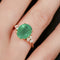 Bague 55 Bague en or jaune 18 carats avec émeraude et diamants 58 Facettes 61600013