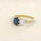 Bague 54 Bague en or jaune 18 carats avec saphir de Siam et diamants 58 Facettes OC-61100175