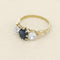 Bague 54 Bague en or jaune 18 carats avec saphir de Siam et diamants 58 Facettes OC-61100175