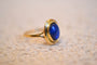 Bague 53 Bague ovale en or jaune 18 carats et pierre bleue 58 Facettes 3074