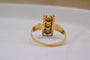 Bague 54 Bague barrette victorienne en or jaune 18 carats et perles 58 Facettes 3863