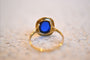 Bague 53 Bague ovale en or jaune 18 carats et pierre bleue 58 Facettes 3074