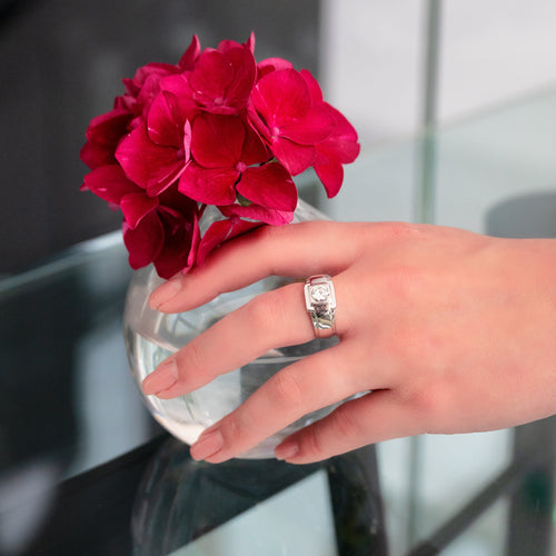 Bague 54 Bague alliance en platine 950 avec diamant rond 0,70 ct 58 Facettes 61000373