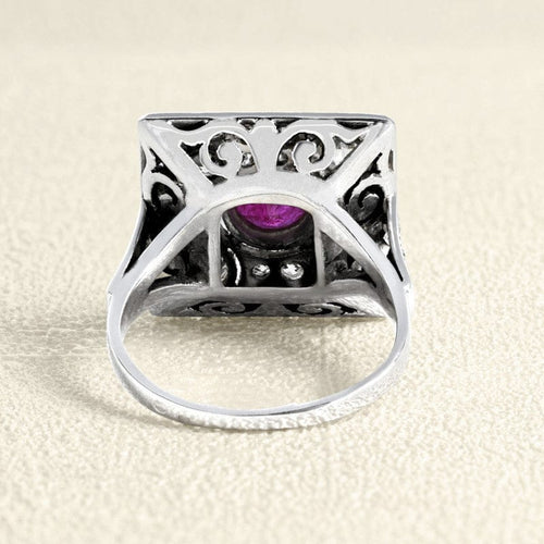 Bague 56 Bague en platine 950 rubis et diamants naturels 58 Facettes 61200064