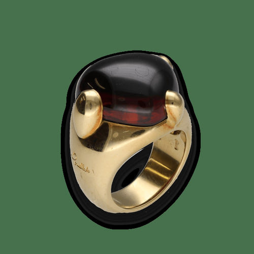 Bague 48 Pomellato Griffe - Bague en or jaune 18 carats et grenat, taille 48 58 Facettes FB11037